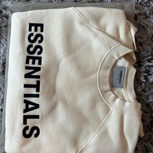 Essentials Men's Cream Crewneck Sweater